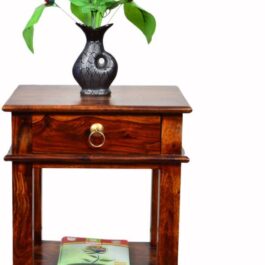 Single Drawer Bed Side Table sheesham wood